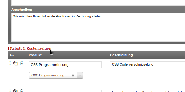 Stückkosten hinzufügen