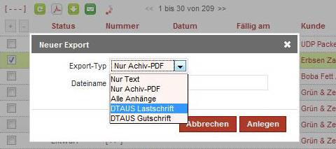DTAUS Export im SalesKing