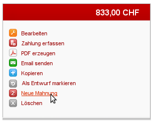 Rechnung Sidebar Navigation