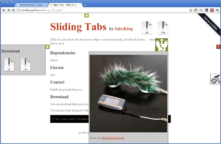 Slide tabs demo screenshot
