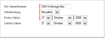 Wiederkehrende Rechnungen Einstellungen