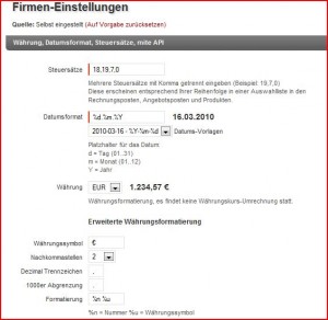 Währungsformatierung